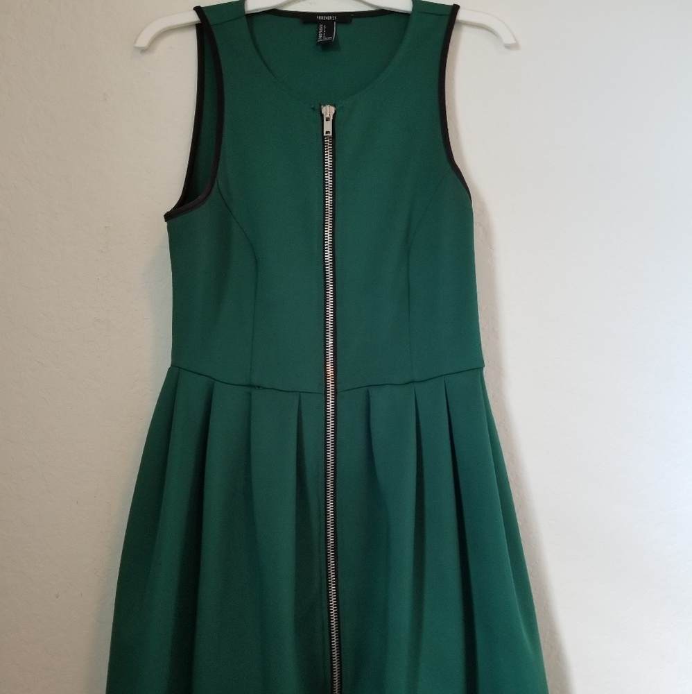 Forever21 Scuba Knit Zippered Fit n Flare Dress